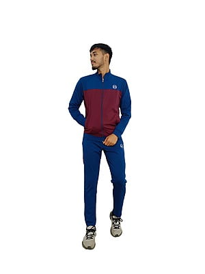 Tracksuit Royal Blue & Mehroon (4way lycra)