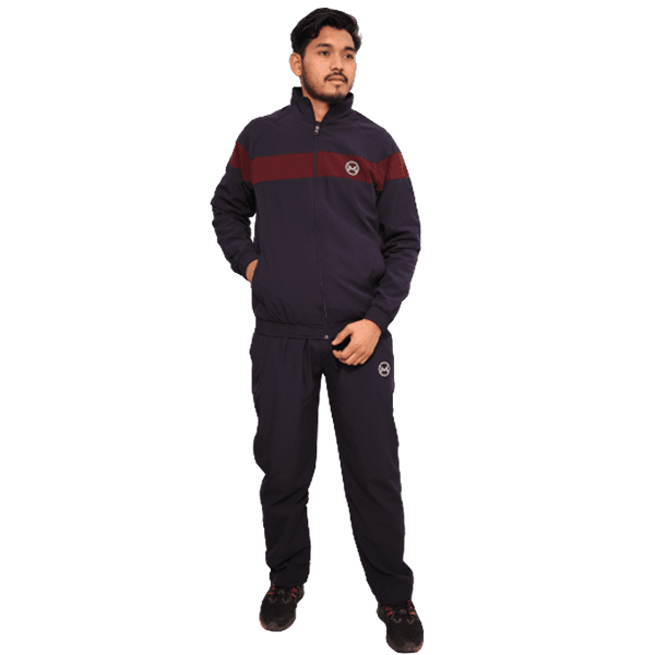 Tracksuit-(Navy Blue & Maroon)-(NS Lycra)-MORNIVA