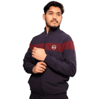 Tracksuit-(Navy Blue & Maroon)-(NS Lycra)-MORNIVA