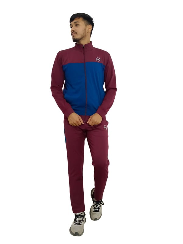 Tracksuit Mehroon & Royal Blue (4way lycra)