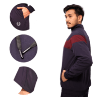 Tracksuit-(Navy Blue & Maroon)-(NS Lycra)-MORNIVA